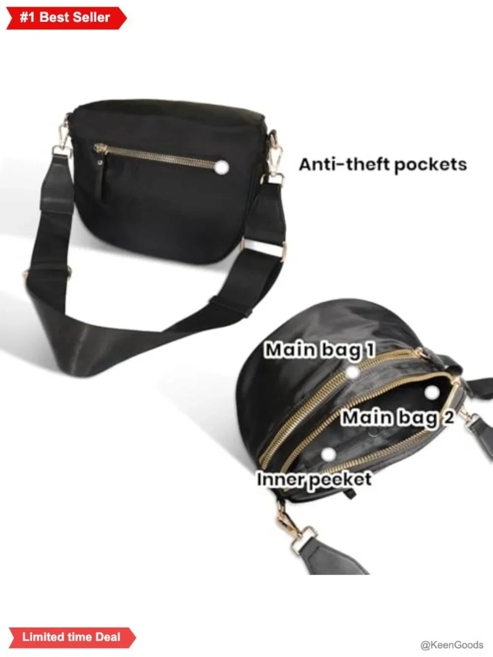 Nylon Checkered Crossbody Bum Bag Waist Pack Shoulder Handbag